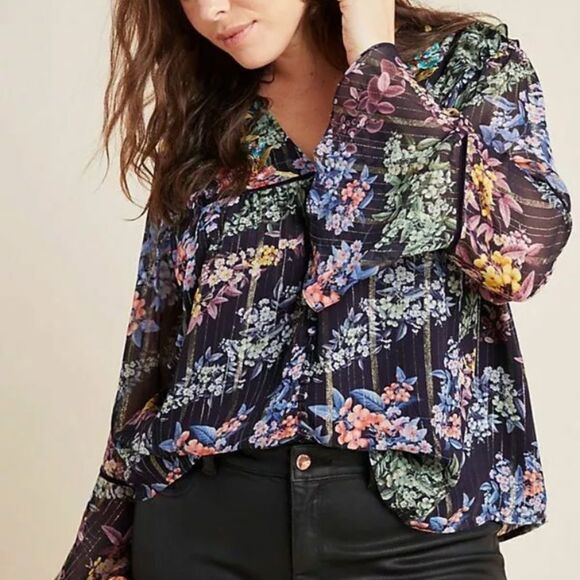 New Anthropologie Vineet Bahl Embroidered Blouse - Picture 3 of 6